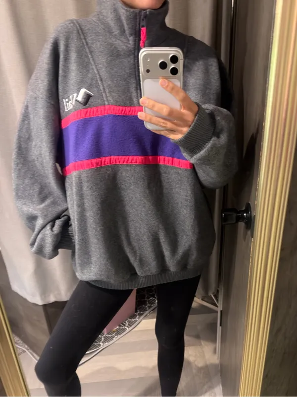 Vintage 80s 90s Fahrenheit Vail Fleece Pullover in Gray Purple Large - Image 7
