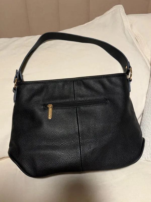 Black Faux Leather Shoulder Bag - Everyday Purse - Image 2
