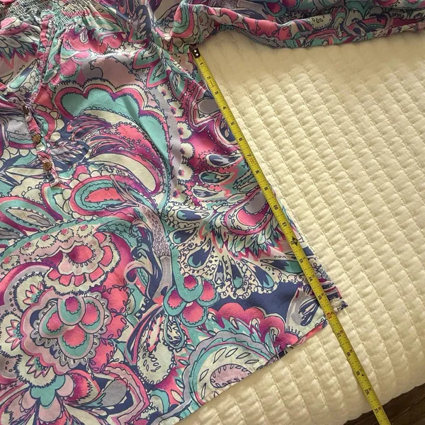 Lilly Pulitzer Elsa Silk Blouse Top Blue Pink Purple Multi Color Sz S Small - Image 4