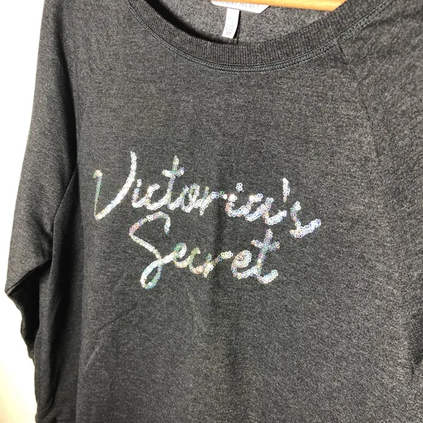 Victoria’s Secret Charcoal Gray Sequin Sweatshirt - Image 5