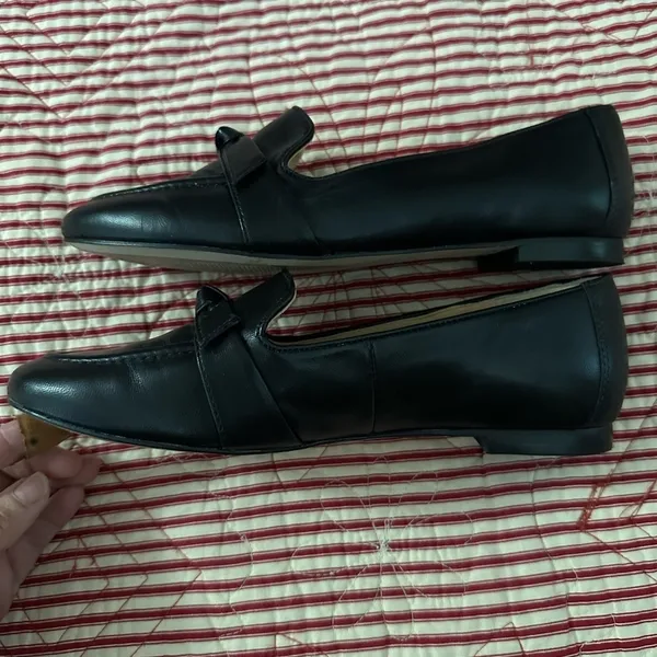 Talbots Black Leather Nautical Loafers Flats - Image 3
