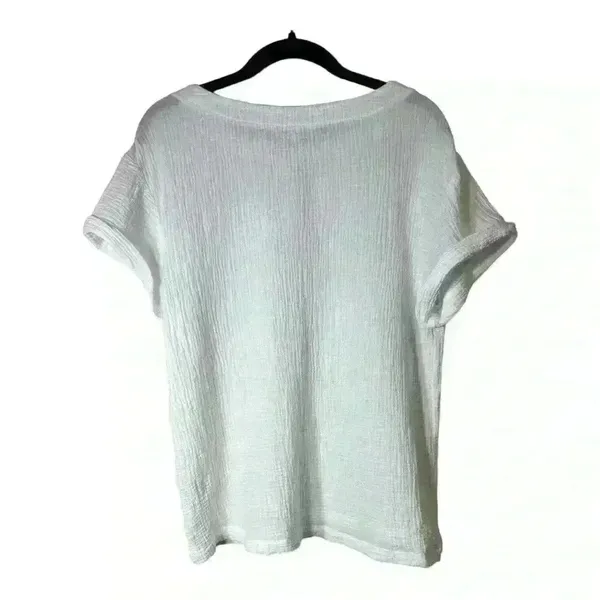 Calvin Klein women’s rolled cuff short sleeve top. Size Medium. - Image 5