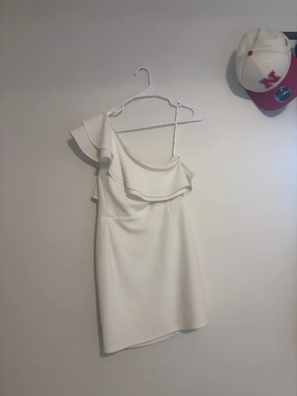 Lulus White One-Shoulder Dress Mini - Image 2