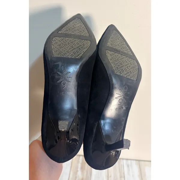 Nine West Kuna 9X9 Womens Black Suede Pointed Toe Pumps Size 6M‎ Comfort Heels - Image 9