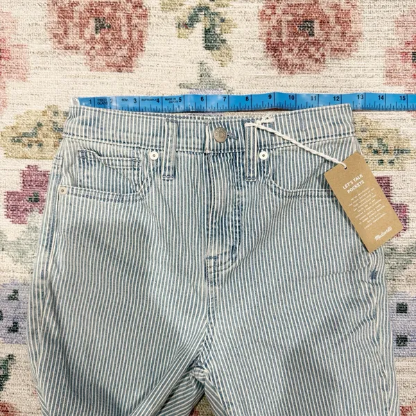 Madewell Pinstripe Skinny Jeans Size 24 High Rise Causa Comfort NWT - Image 5