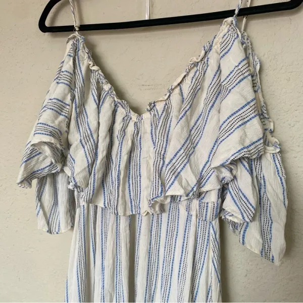 MISA Los Angeles Augustina Striped Midi Dress blue and white‎ size XS - Image 6