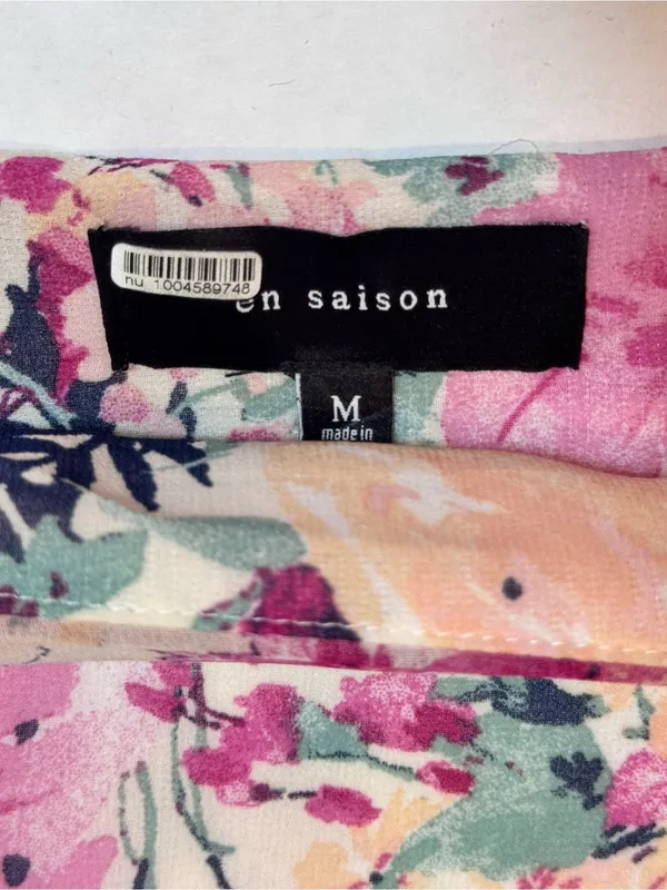En Saison Fleur Midi Skirt M Free People Pink Floral Tiered Cottagecore Romantic - Image 9