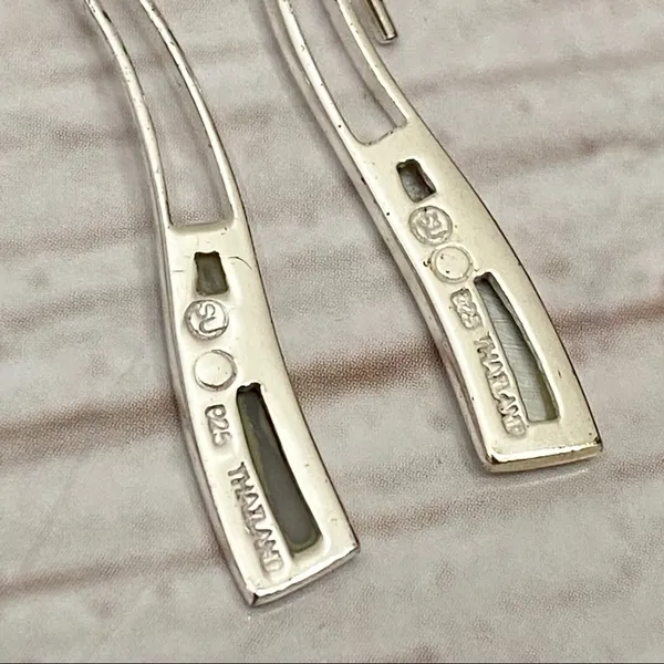 925 Mother of Pearl Inlay Dainty Earrings - Image 7