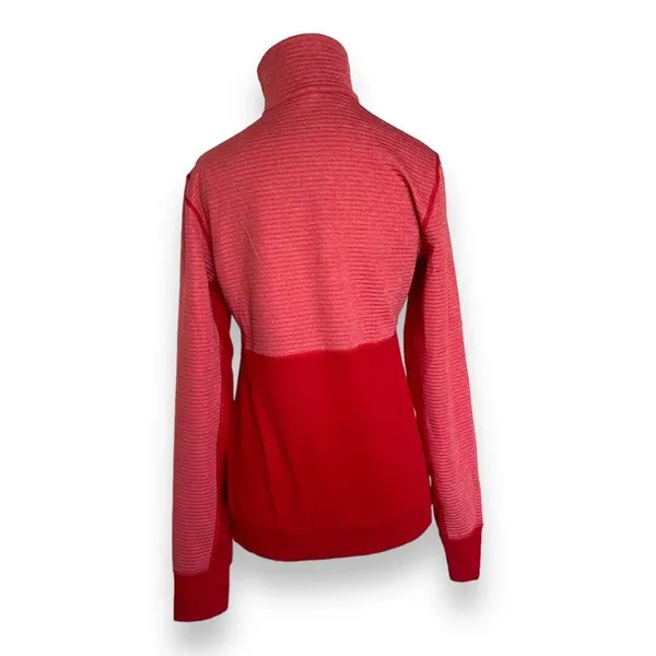Adidas Womens Quarter Zip Pullover‎ Sz M Climalite 2-Tone Red Atlanta Hawks NBA - Image 3