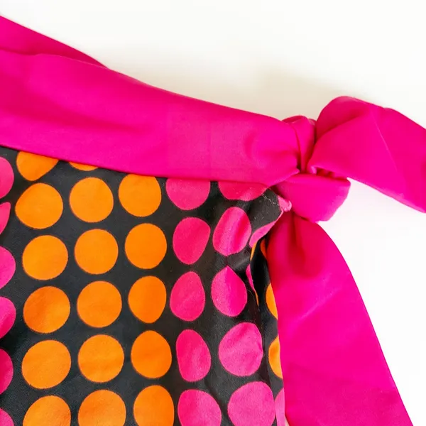 Victoria's Secret Womens Polka Dot Y2K Retro Swim Skirt Cover Up Pink Orange S - Image 2