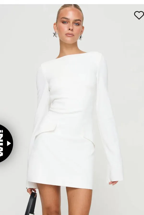 White Long Sleeve Dress - Image 4