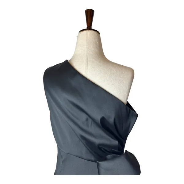 Sachin & Babi Dress Women 10 Black Satin One Shoulder Bow‎ Mini Cocktail Party - Image 8