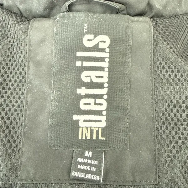 d.e.t.a.i.l.s INTL Black Hooded‎ Rain Jacket Water Resistant Mesh Utility M - Image 12