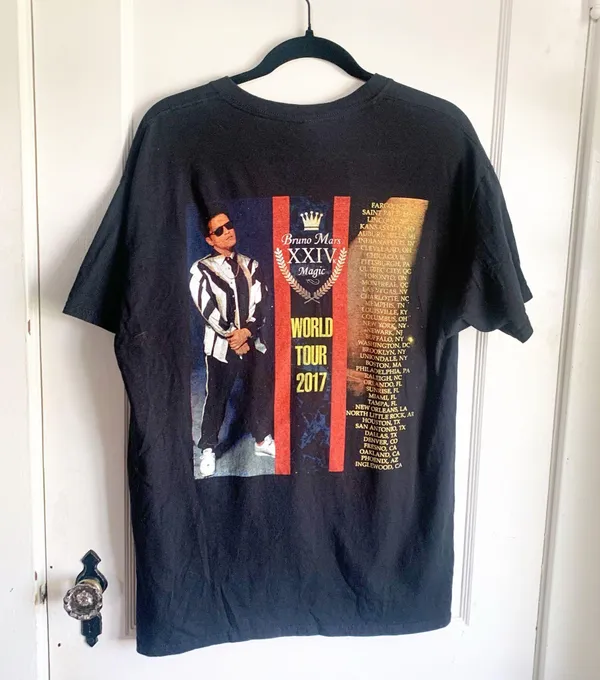 Bruno Mars 24K Magic World Tour 2017 Concert T-Shirt Graphic Tee Music Gildan L - Image 7
