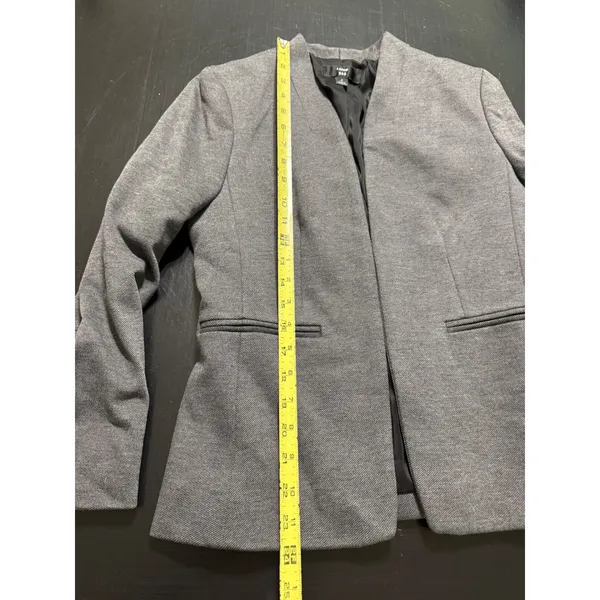 J.Crew 365 Womens Grey Ponte Open Front‎ Collarless Blazer Jacket Size 4 - Image 2