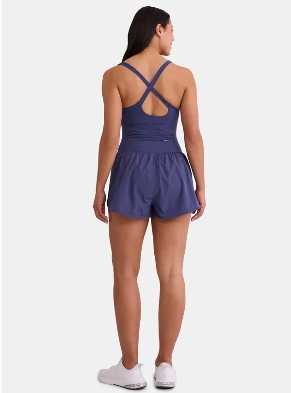 Avia Women’s Active Bodysuit Built-In Bra Navy - Image 2