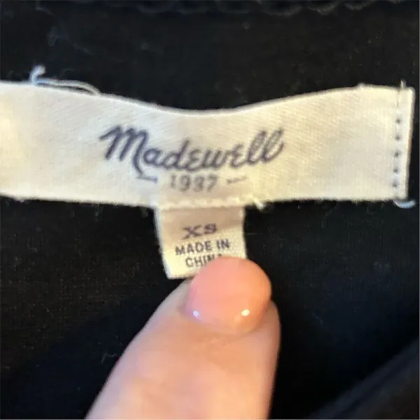 Madewell Women's‎ XS Black Satin Stripe Short Sleeve Tee Casual Top - Image 5