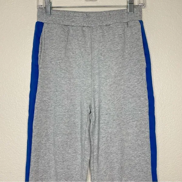 Women’s Side Stripe Fleece Straight Leg French Terry Pants, Sz Small - Image 4