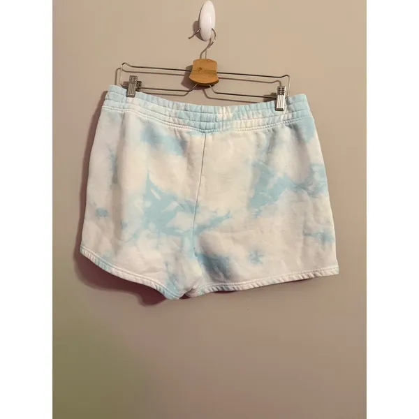 Fabletics Tie‎ Dye Sweat Shorts Blue White XL Lounge Casual Athleisure - Image 4
