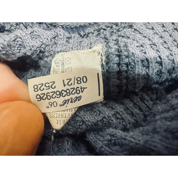 Aerie Oversized Waffle Knit Crewneck Sweatshirt Blue Gray sz M thermal - Image 6