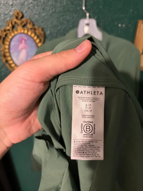 Athleta Sz Small Urbanite Dress Green Midi - Image 5