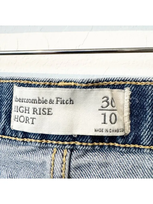 Abercrombie Distressed High Rise Jean Shorts 30 Y2K Grunge Festival Rodeo‎ Boho - Image 4