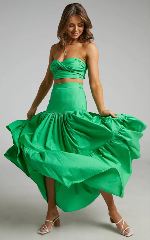RUNAWAY THE LABEL - Green Ayla Maxi Skirt - Image 2