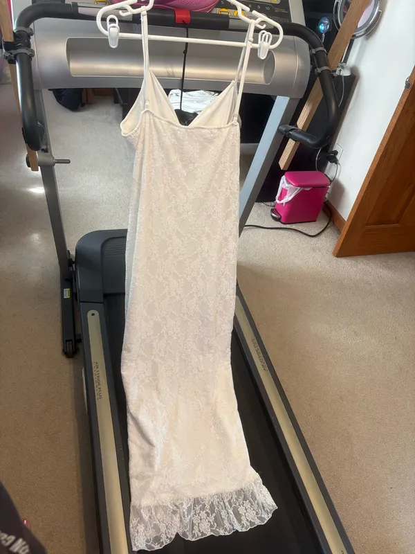 Ivory Lace Cowl Neck Slip Dress - Image 2