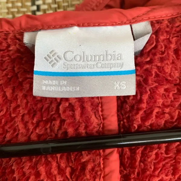 Columbia Womens Red Quilted Jacket Size XS Lightweight Puffer Fleece Outdoor - Image 3
