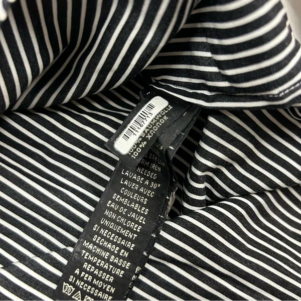 Ralph Lauren White Black Label Stripe Button Down Dress Shirt Relaxed Fit Size 8 - Image 4