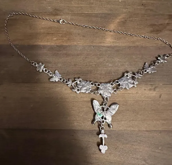 Butterflies And Flowers Drop Necklace Multiple - Image 5