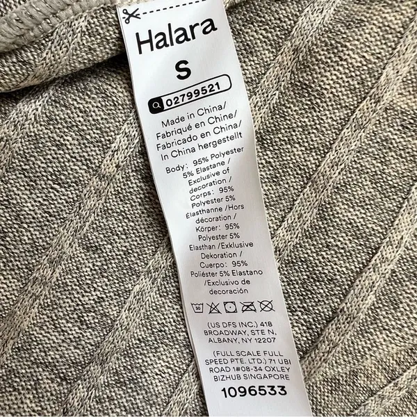 HALARA Ribbed Knit V Neck Long Sleeve Flare Mini Casual Dress NWT Size Small - Image 12