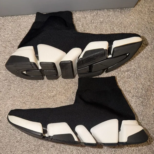 Balenciaga Speed Trainer Sock Sneakers Black & White - Women’s - Image 2
