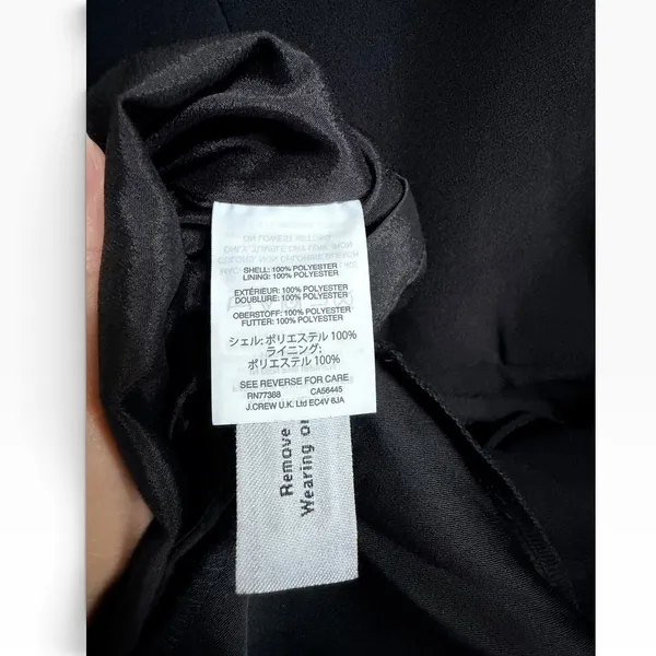 J.Crew Drapey ruffle front dress Long Sleeve Black Size 4 #H6301 - Image 5