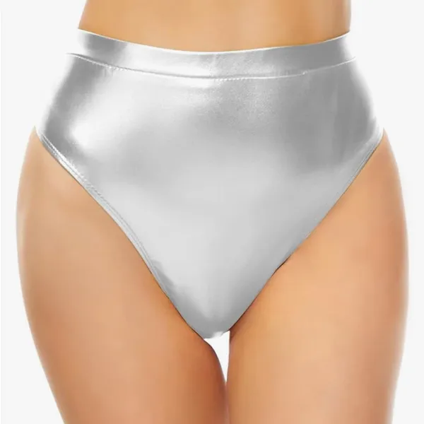 NWT Set of 2 High-Waisted Metallic Rave Booty Shorts -‎ Red & Silver - Medium - Image 5