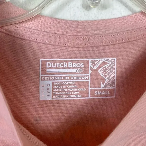 Dutch Bros Coffee Since 1992 Pink Dutch Luv Long Sleeve Graphic Tshirt Size S - Image 4