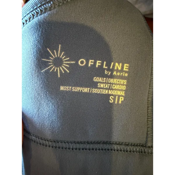 OFFLINE by Aerie Sports Bra Women Small Blue Ribbed Strappy Back Athleisure - Image 12