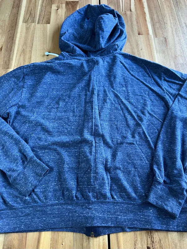 Nike Women’s Full Zip Hoodie Blue Speckled Dri Fit Sweatshirt Size L - Image 8