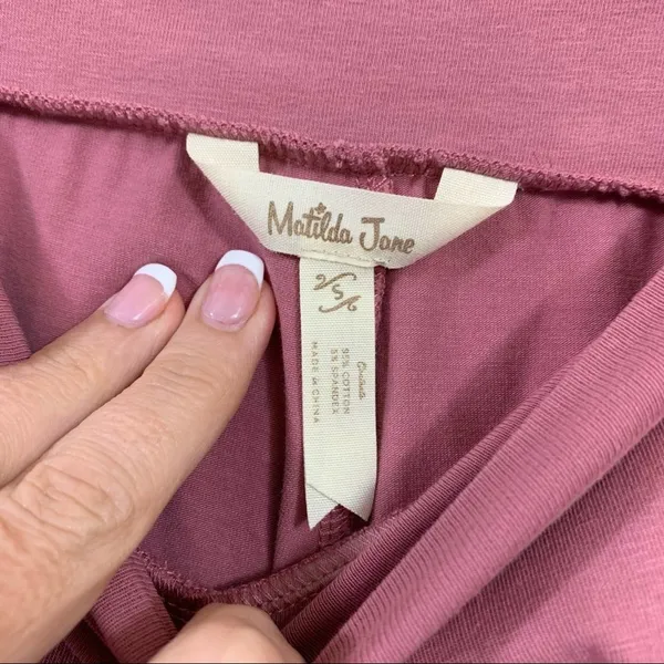Matilda Jane Shaved Ice Big Ruffles Mauve Cropped Pants - Image 2