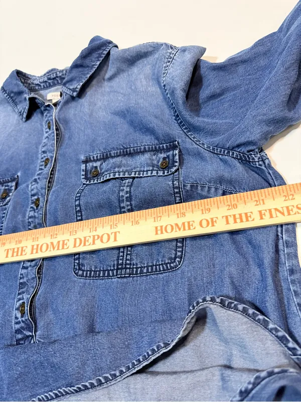 Fossil Blue Denim Shirt Dress size L - Image 5