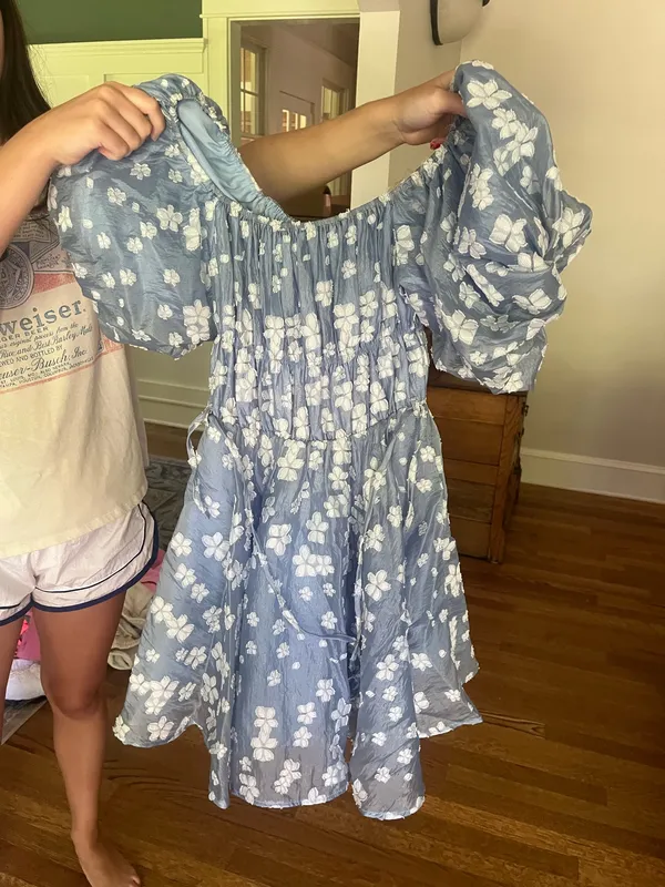 Puff Sleeve Mini Dress - Image 2