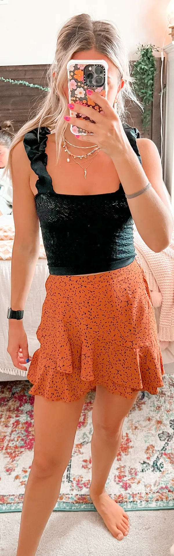 Altar'd State Orange Leopard Print Mini Skirt - Image 2