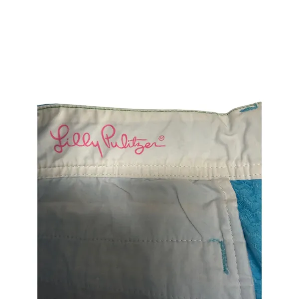 Lilly Pulitzer Callahan Shorts Size 2 Searulean Blue Seersucker Cotton 5" - Image 7