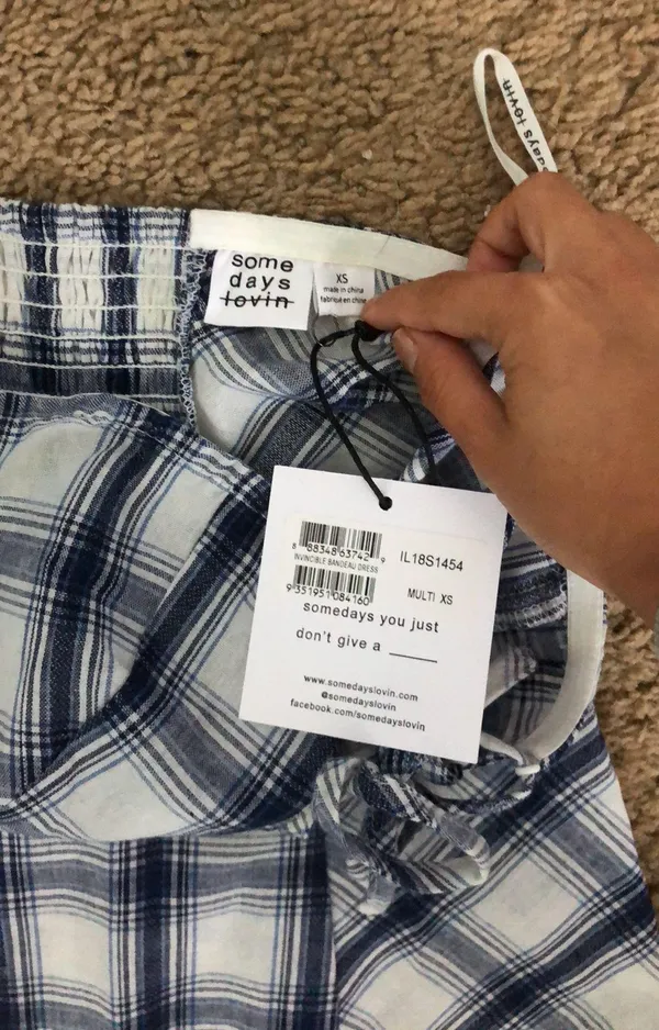 Somedays Lovin strapless gingham dress NWT - Image 5