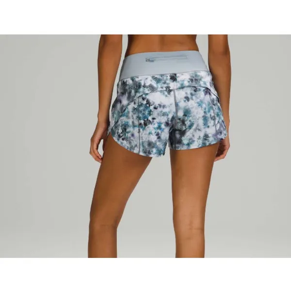 Lululemon Speed Up Mid Rise Shorts 4" Inseam Kaleidofloral Multi/Blue Cast Sz 4 - Image 2