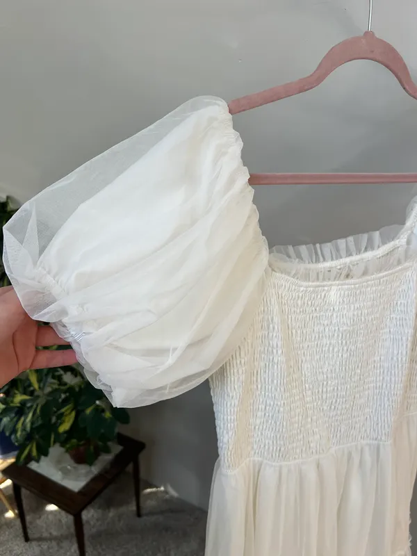Baltic Born White Tulle Midi Tiered Dress Bridal Engagement - Image 6