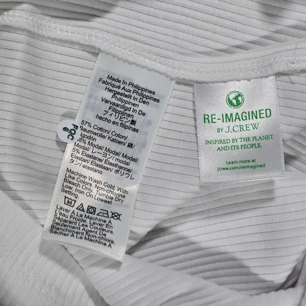 J. Crew New‎ favorite tank top in vintage rib White S NWT - Image 4