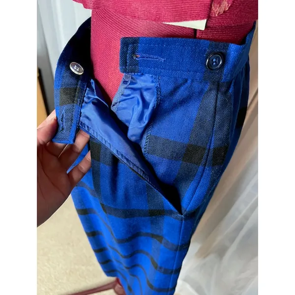 Pendleton skirt wool plaid knee length blue black Size 6 - Image 9