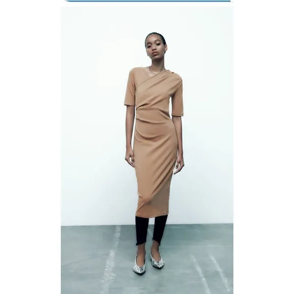 NWT Zara ZARA SIDE DRAPED DRESS Size s - Image 3
