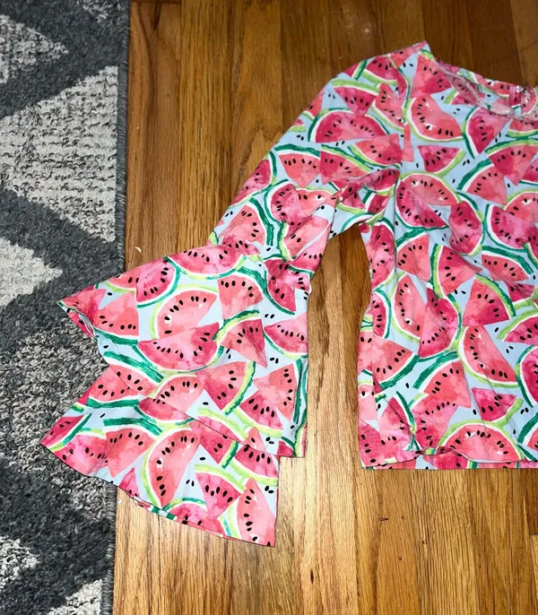 Watermelon blouse flare sleeves shirt - Image 4